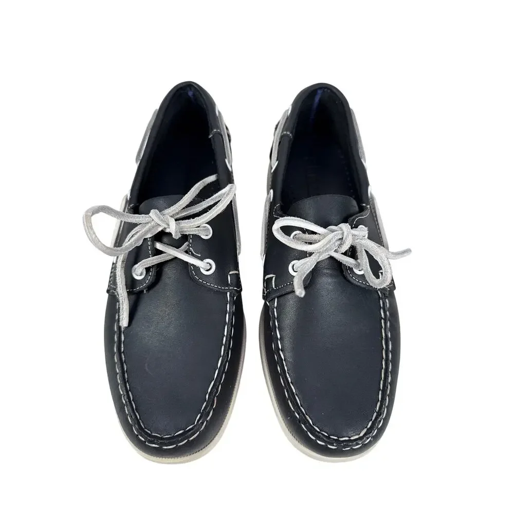 Sebago‎ Classic Portland Boat Shoe Mens 7 R EU 40 Navy Leather Moc Toe Slip On